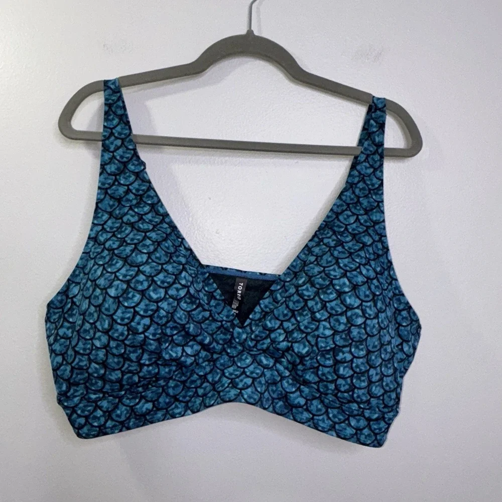 Torrid Mermaid Scale Two-Piece Swimsuit Set Size 3 & 4 New Read Description - Picture 2 of 7